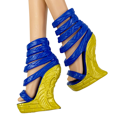 Monster High Cleo De Nile Picture Day Doll Replacement Gold & Blue Shoes