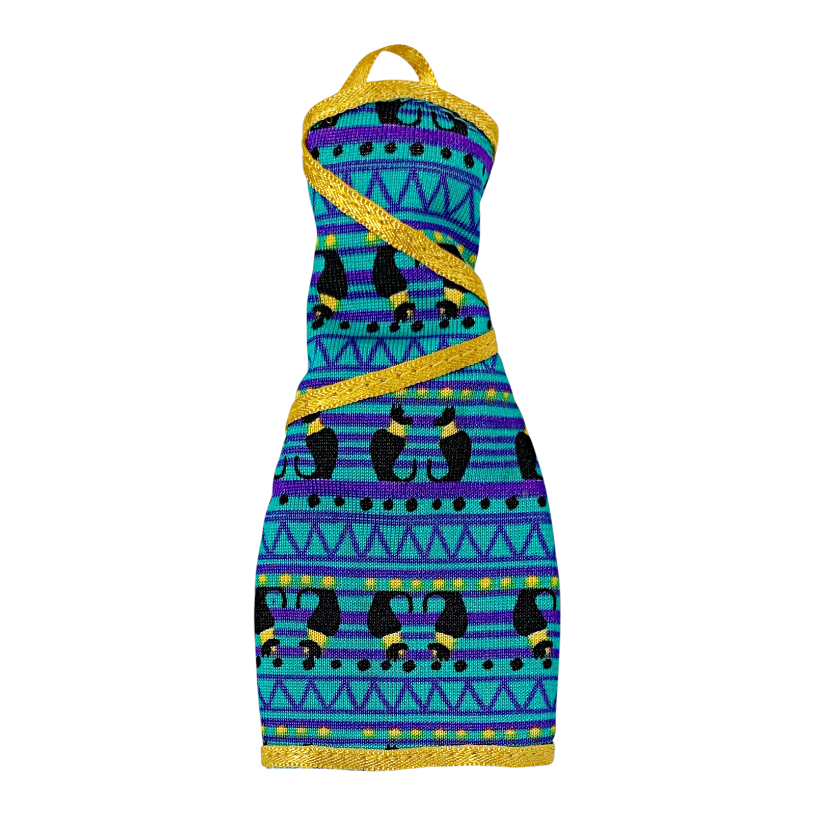 Monster High Cleo De Nile Ghoul's Beast Pet Doll Outfit Replacement Teal & Black Cat Dress