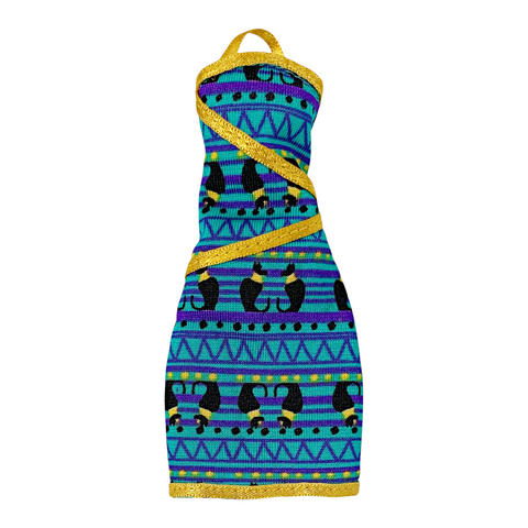 Monster High Cleo De Nile Ghoul's Beast Pet Doll Outfit Replacement Teal & Black Cat Dress