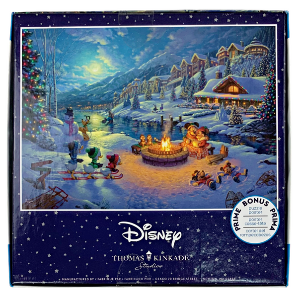 Disney Kinkade 1000 Piece Mickey And Minnie Mouse Christmas Lodge Holiday Puzzle