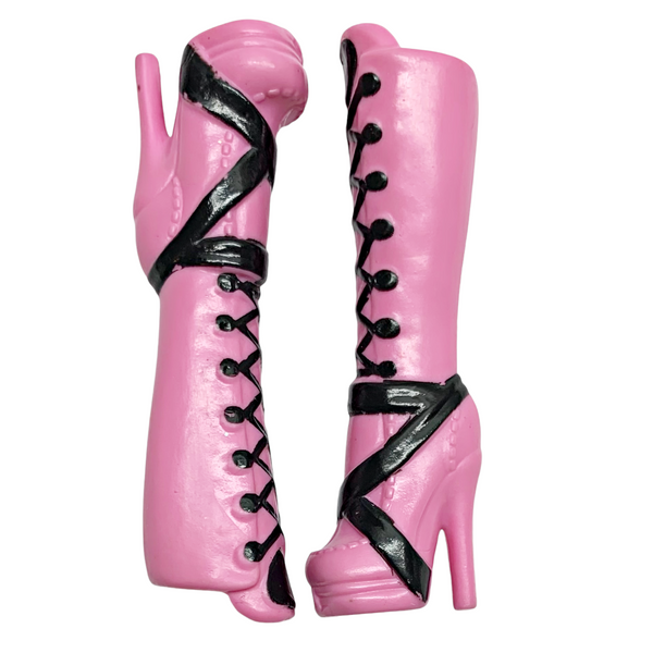 Monster High Draculaura Original Ghouls Doll Replacement Shoes Pink & Black Tall Boots