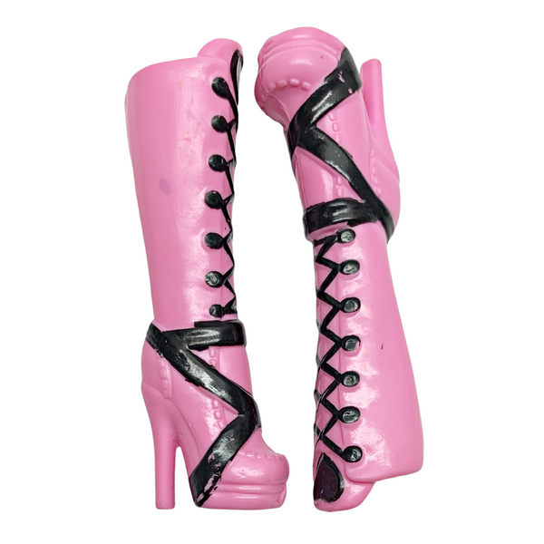 Monster High Draculaura Original Ghouls Doll Replacement Shoes Pink & Black Tall Boots