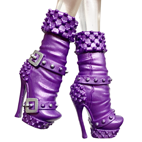 Monster High 13 Wishes Casta Fierce Doll Replacement Shoes Purple & Silver Boots