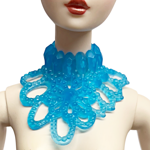 Blue Foral Gem Style Necklace Fits My Scene Barbie Dolls