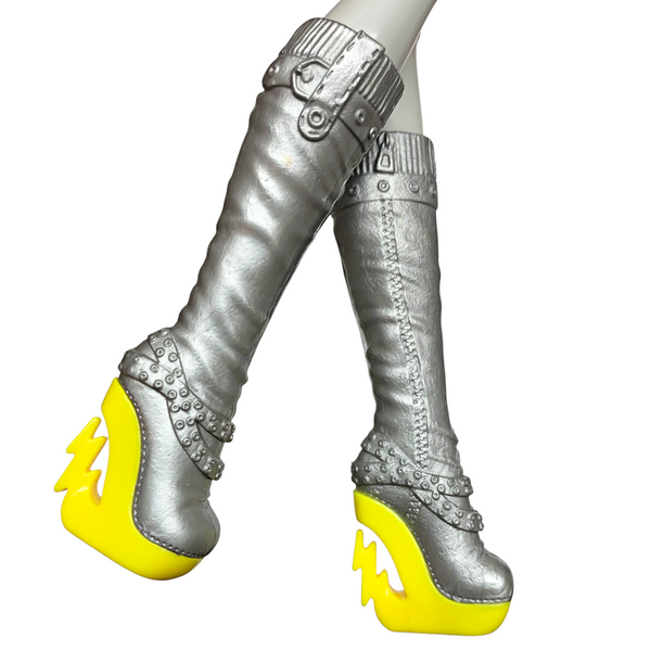 Monster High Freaky Fusion Frankie Stein Doll Replacement Silver Boots Shoes