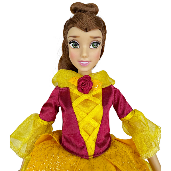 Disney's Beauty & The Beast Belle Doll Wearing Autumn Fall Fantasy Gown Outfit