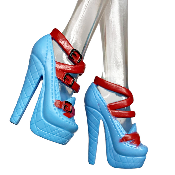 Monster High Frankie Stein Maul Session Doll Fashion Pack Outfit Replacement Shoes Blue & Red Heels