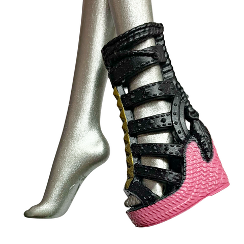 Monster High G3 Toralei Stripe Neon Frights Doll Replacement Black & Pink Left Shoe