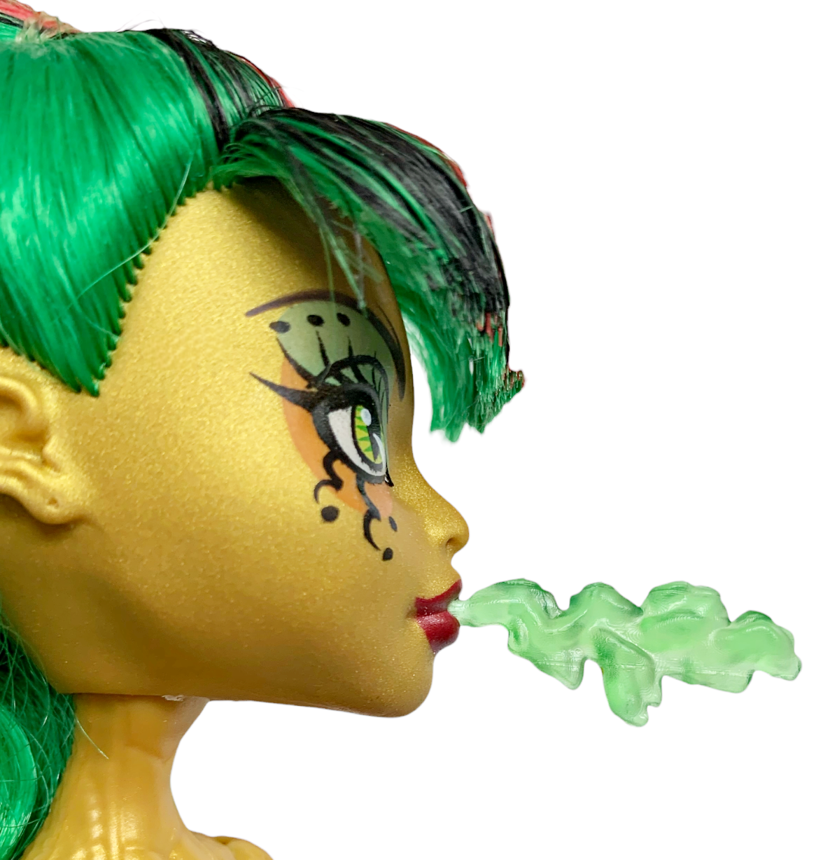 Green Firebreath Blowing Flame Mouth Part Compatible With Monster High Freak Du Chic Jinafire Doll