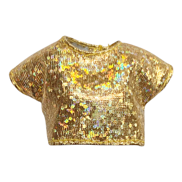 Monster High Cleo De Nile Self-Scare Day Doll Outfit Replacement Gold Crop Top Shirt