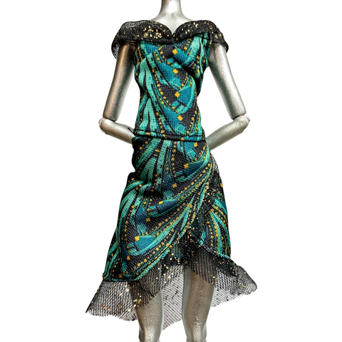 Monster High Cleo De Nile Frights Camera Action Doll Outfit Replacement Green & Black Dress