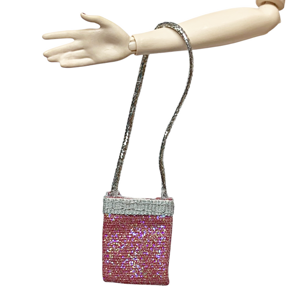 Bratz Phoebe Hollywood Style Doll Replacement Pink & Silver Glitter Sparkle Purse