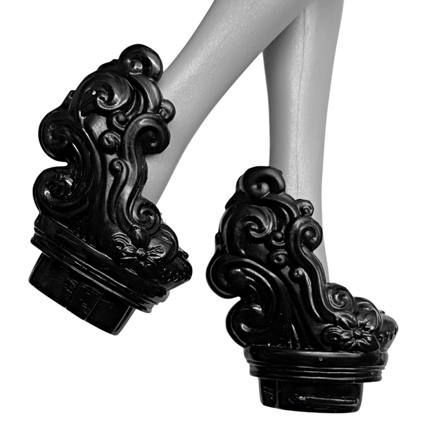 Monster High Freak Du Chic Twyla Boogeyman Doll Replacement Black Shoes