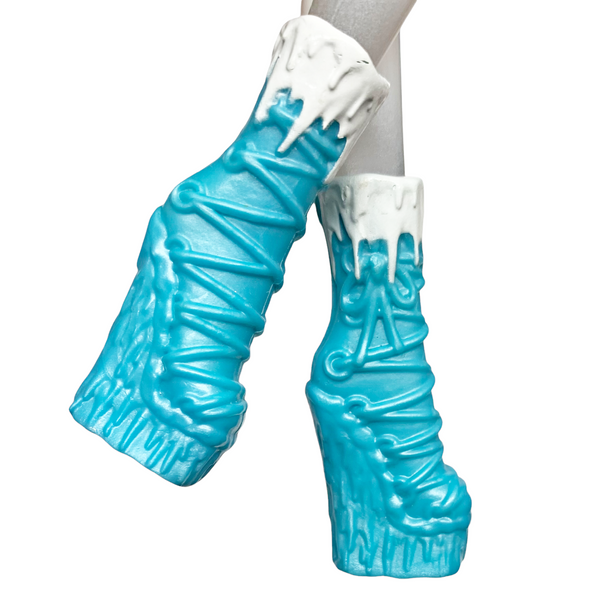 Monster High Abbey Bominable Art Class Doll Replacement Shoes Blue & White Boots