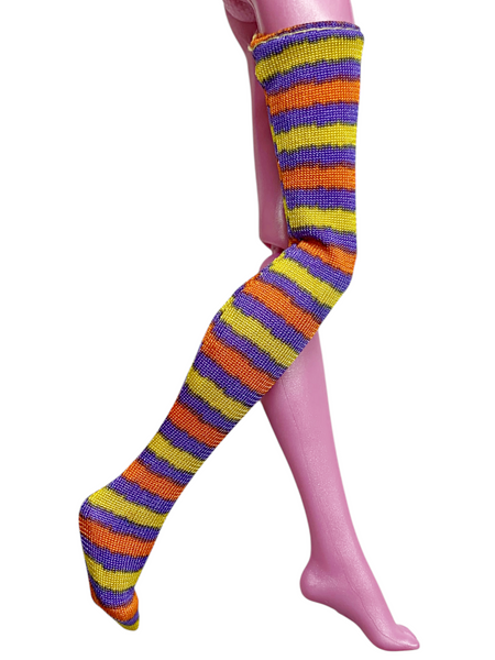 Monster High Sisters 1st Wave Howleen Wolf Doll Outfit Replacement Sock Tall Striped Stocking