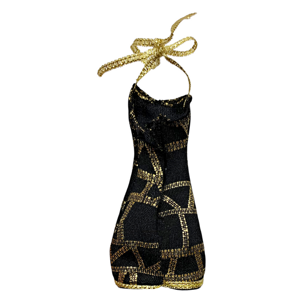 Monster High Clawdeen Wolf Ghouls Night Out Doll Outfit Replacement Black & Gold Dress