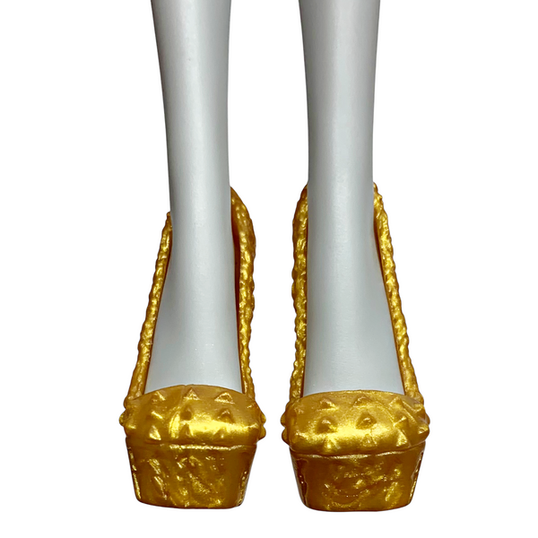 Monster High Scaris Clawdeen Wolf Doll Replacement Gold Heels Shoes