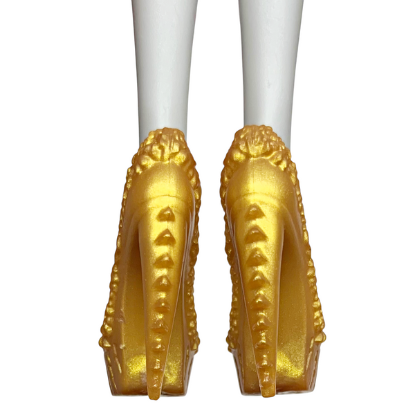 Monster High Scaris Clawdeen Wolf Doll Replacement Gold Heels Shoes