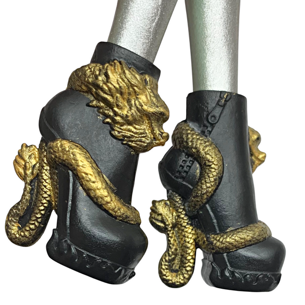 Monster High Jinafire Long Fierce Rockers Doll Custom Painted Black Shoes