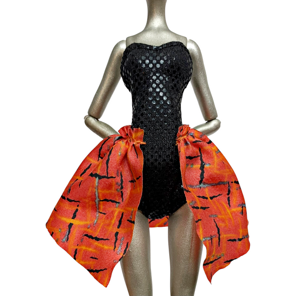 Monster High Toralei Stripe Fierce Rockers Doll Outfit Replacement Black & Orange Dress