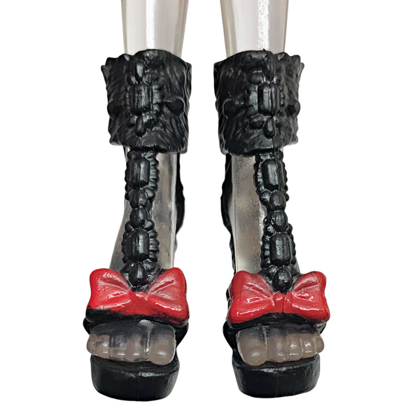 Ever After High Apple White Thronecoming Doll Replacement Black & Red Bow Shoes