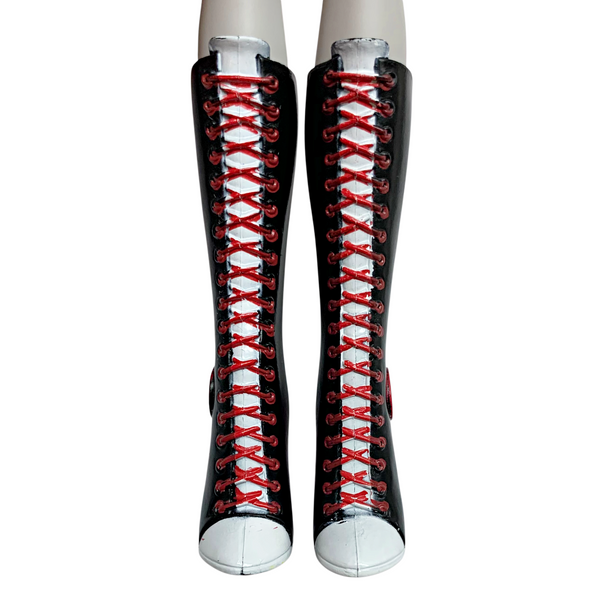 Monster High Ghoulia Yelps Signature Doll Replacement Shoes Tall Black & Red Boots