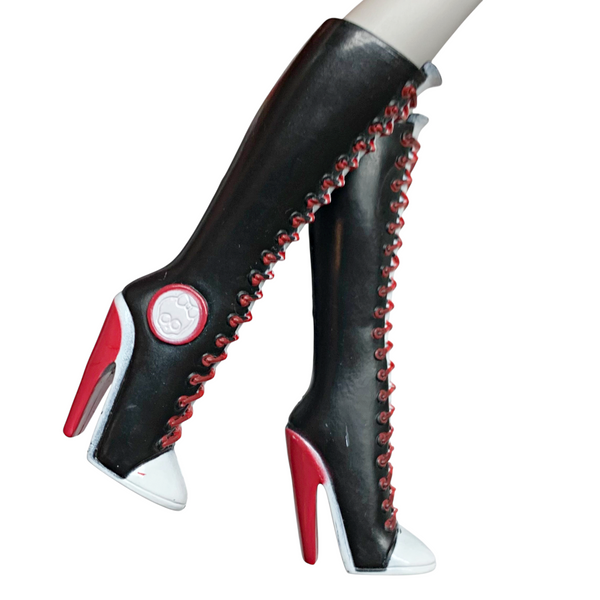 Monster High Ghoulia Yelps Signature Doll Replacement Shoes Tall Black & Red Boots