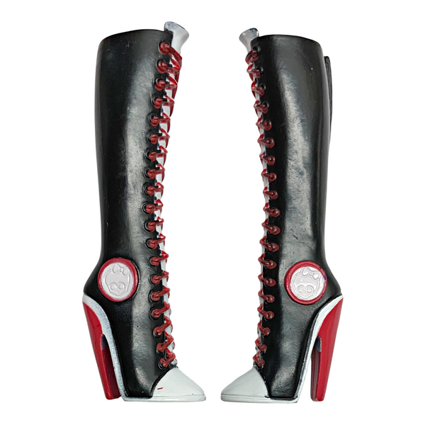 Monster High Ghoulia Yelps Signature Doll Replacement Shoes Tall Black & Red Boots