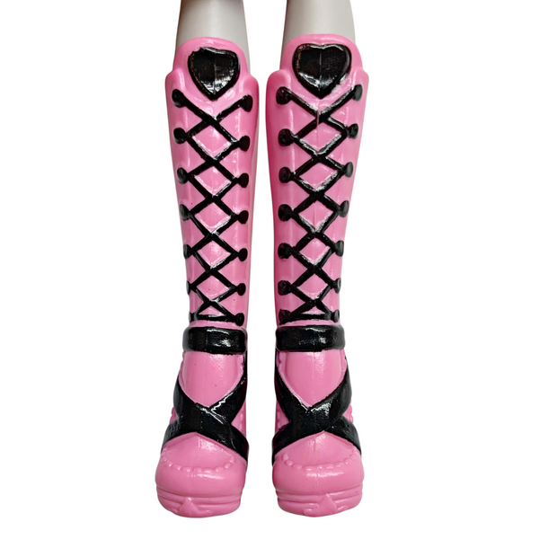 Monster High Draculaura Original Ghouls Doll Replacement Boots Pink And Black Tall Shoes