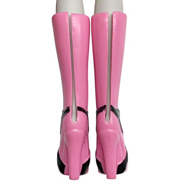 Monster High Draculaura Original Ghouls Doll Replacement Boots Pink And Black Tall Shoes