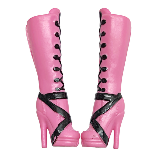 Monster High Draculaura Original Ghouls Doll Replacement Boots Pink And Black Tall Shoes