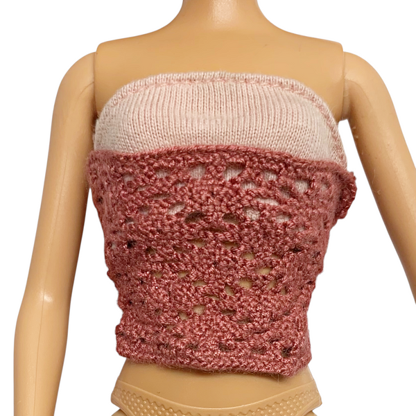 Crochet Style Tube Top Shirt Fits My Scene Barbie Dolls