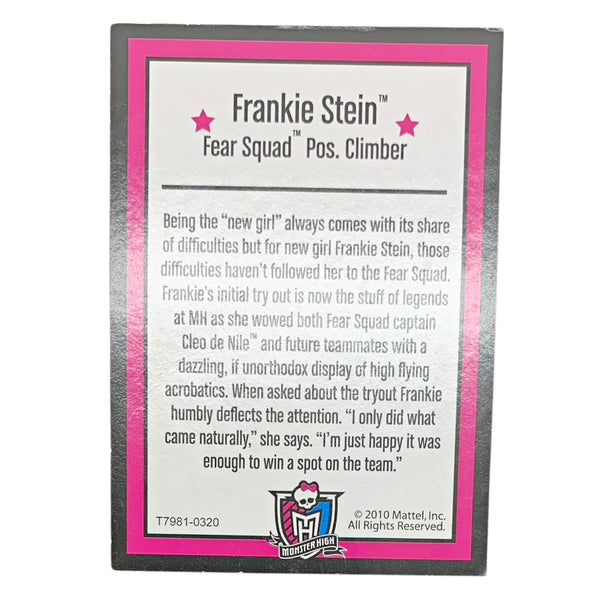 Monster High Frankie Stein Fearleading Scream Uniform Fashion Pack Replacement Character Card