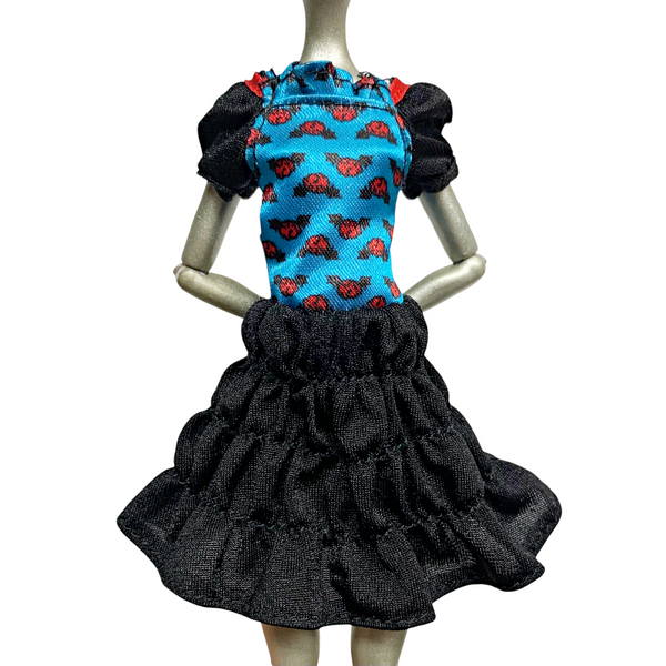 Monster High Ghoulia Yelps Freaky Fusion Doll Outfit Replacement Black & Blue Dress