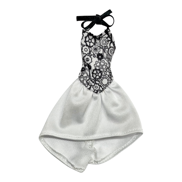 Monster High Maker Playset Replacement Doll Replacement Black & White Gears Dress