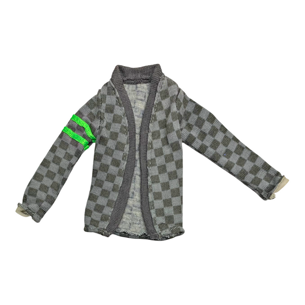 Monster High Jackson Jekyll Picnic Casket Doll Outfit Replacement Gray Cardigan Sweater Shirt