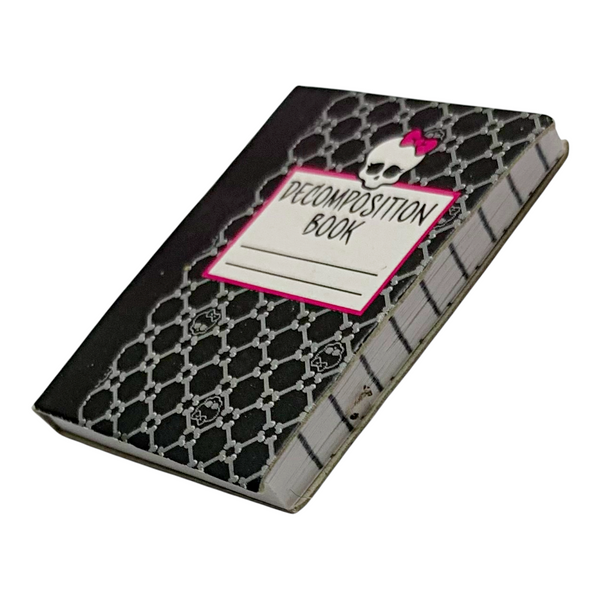 Monster High Doll Size Black Decomposition Notebook Book With Real Paper Pages