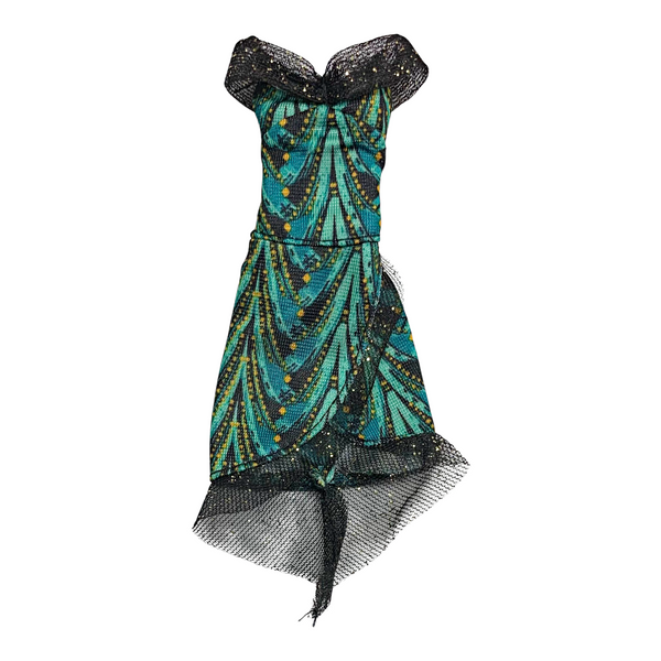 Monster High Cleo De Nile Frights Camera Action Doll Outfit Replacement Green & Black Dress