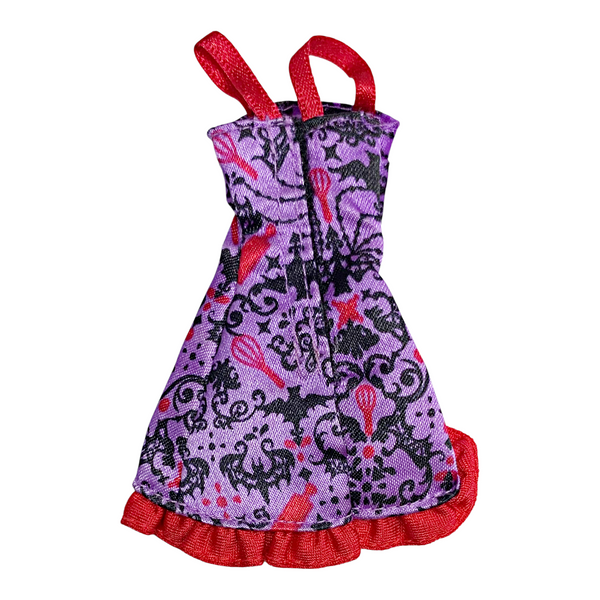 Monster High Elissabat Ghoul Fair Doll Outfit Replacement Purple & Red Dress