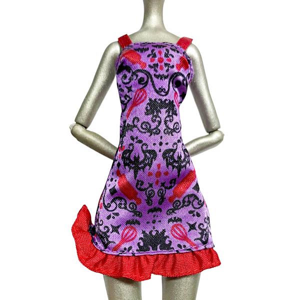 Monster High Elissabat Ghoul Fair Doll Outfit Replacement Purple & Red Dress