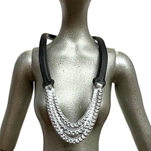 Black & Silver Chains Necklace Accessory Fits Monster High Size Dolls