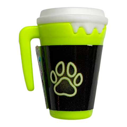 Monster High Frankie Stein & Deuce Coffee Break G3 Replacement Doll Size Green Travel Mug Drink Cup