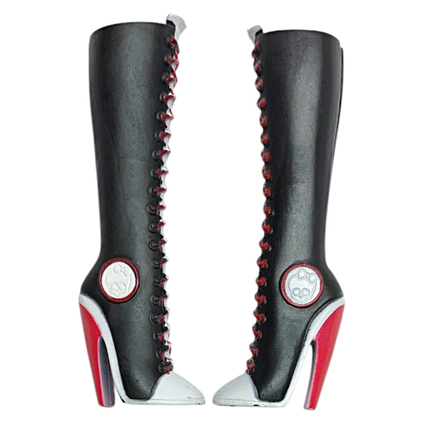 Monster High Ghoulia Yelps 1st Wave Doll Replacement Shoes Tall Black & Red Boots