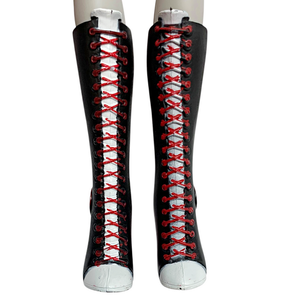 Monster High Ghoulia Yelps 1st Wave Doll Replacement Shoes Tall Black & Red Boots