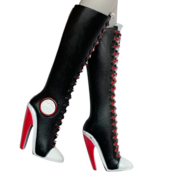 Monster High Ghoulia Yelps 1st Wave Doll Replacement Shoes Tall Black & Red Boots