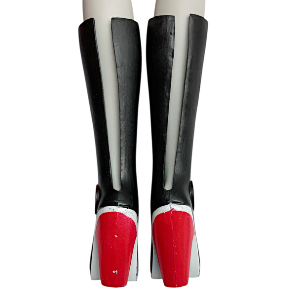 Monster High Ghoulia Yelps 1st Wave Doll Replacement Shoes Tall Black & Red Boots