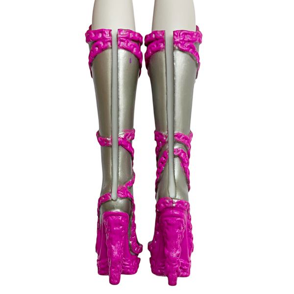 Monster High Spectra Vondergeist Power Ghouls Polterghoul Doll Replacement Shoes Pink & Silver Boots