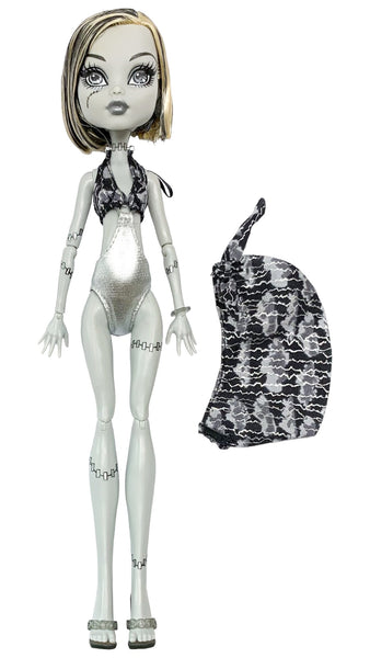 Monster High Skull Shores Black & White Variant Frankie Stein Doll With Outfit