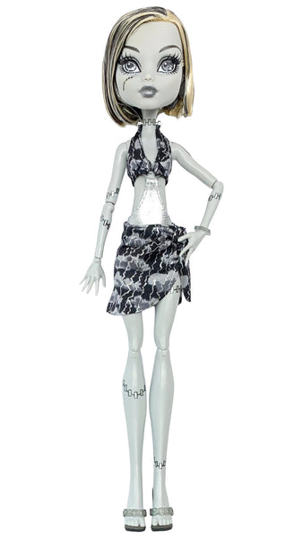 Monster High Skull Shores Black & White Variant Frankie Stein Doll With Outfit