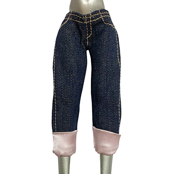 Bratz Jade Step Out! Doll Outfit Replacement Pink Satin Trim Capri Denim Pants